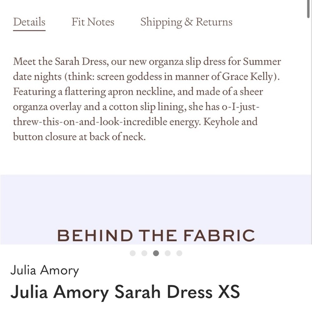 Julia Amory Sarah Dress XS NWOT - Picture 3 of 12